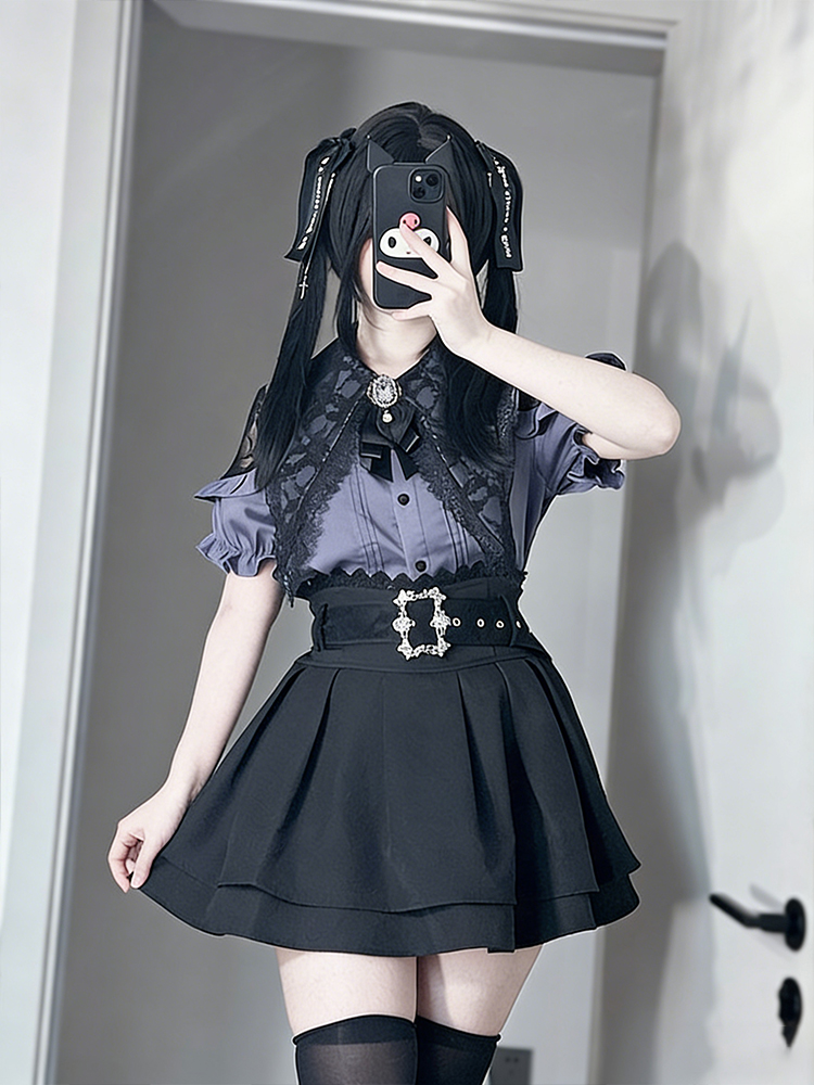 Off Shoulder Blouse - Gothic Style Shoulder Bared Shirt And