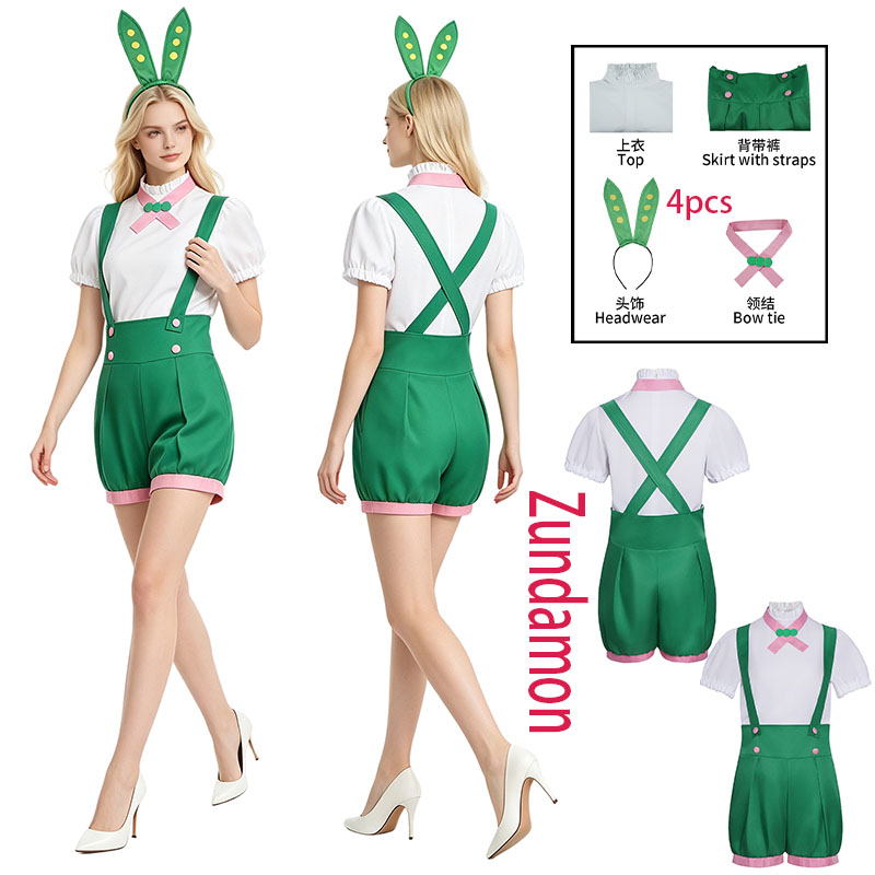 Romper Playsuit Women - WHH Anime Zundamon Cosplay Costume Top