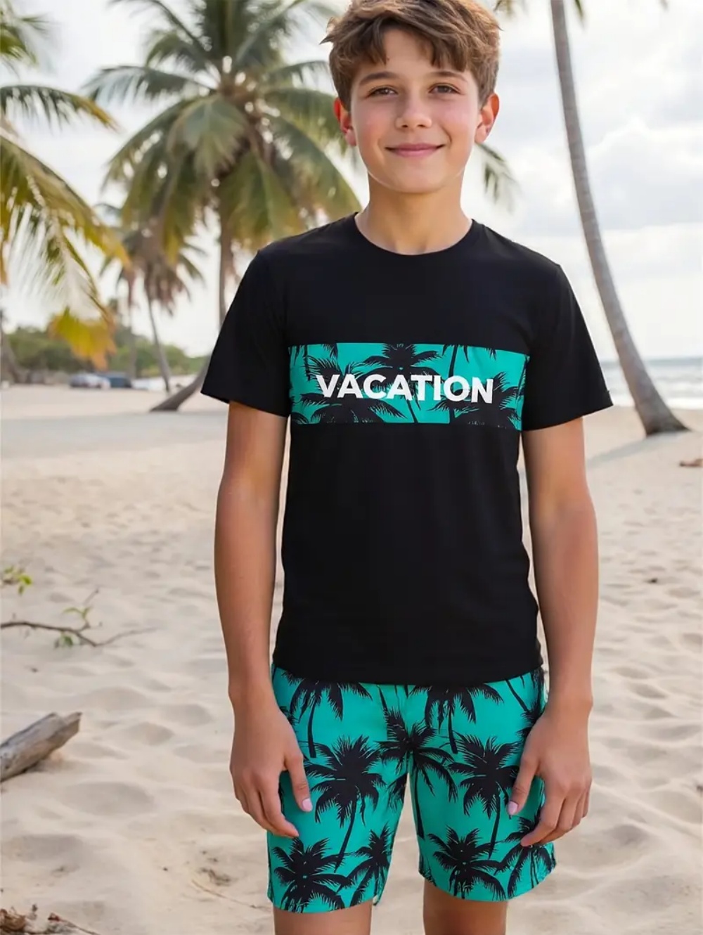 Summer Clothing List - Hawaii Children's Sets Coconut Tree 3D