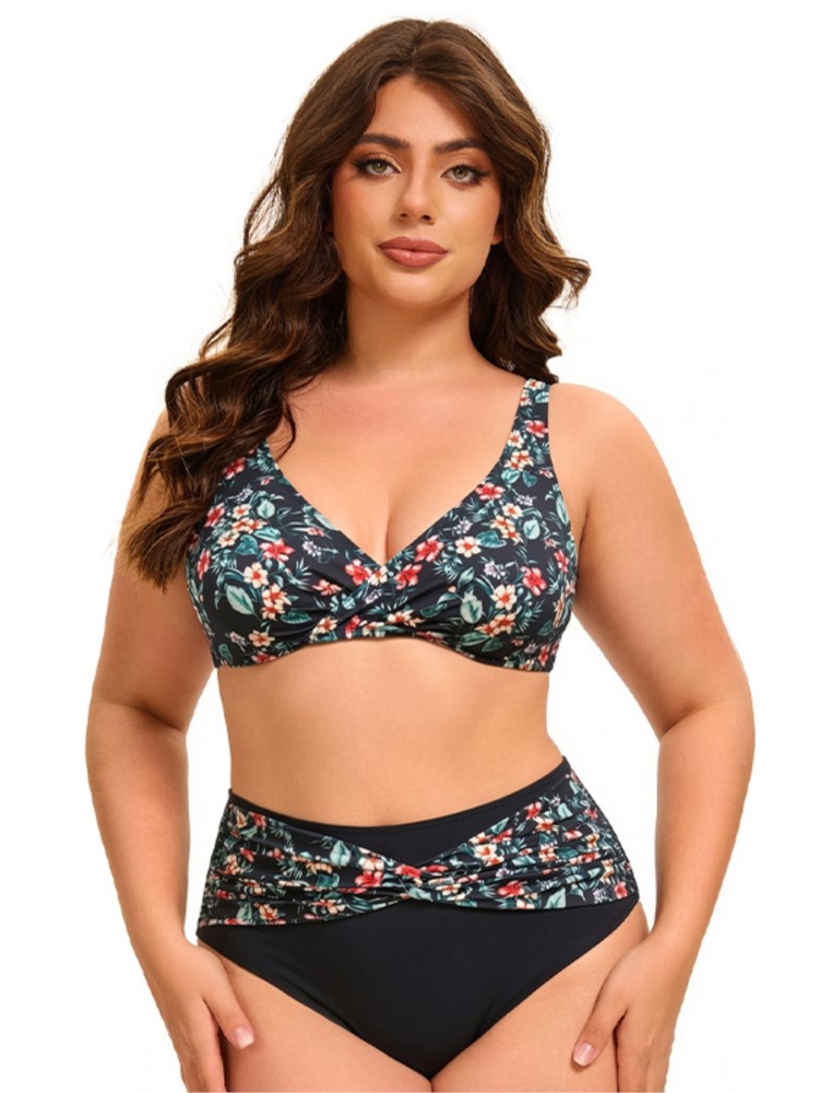 Bikini Set Push Up - Plus Size High Waist Bikini Women's