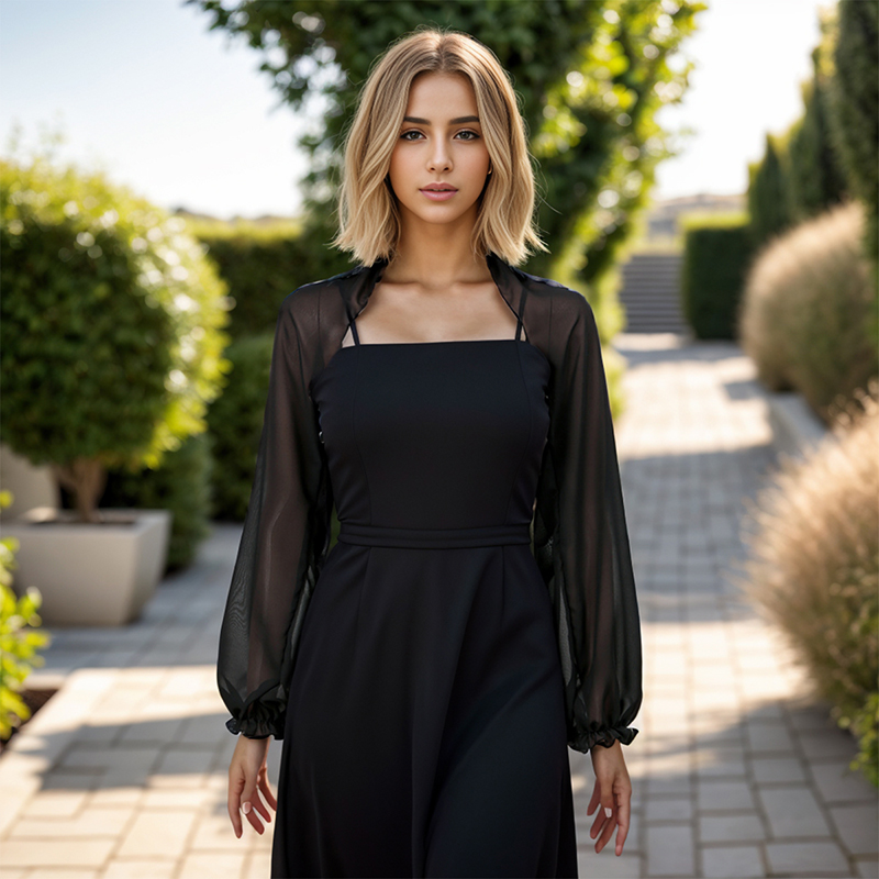 Off Shoulder Blouse - Solid Color Chiffon Shawl Summer Air-Conditioned