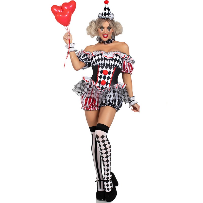 Romper Playsuit Women - Women Clown Cosplay Costume Circus Performance