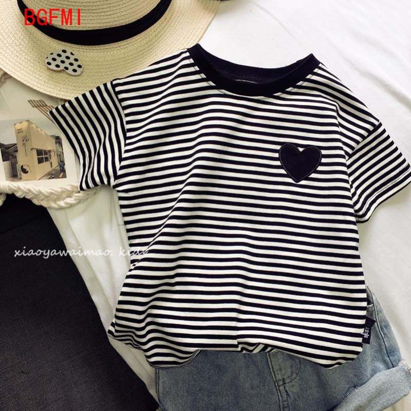 Summer Loving Kids Clothing - Teens Girls Cotton Striped Short Sleeved