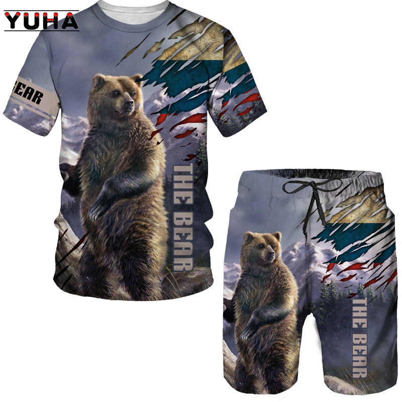 Summer  Bear 3D Printed Men's  - đánh giá và giá Summer Clothing For Women