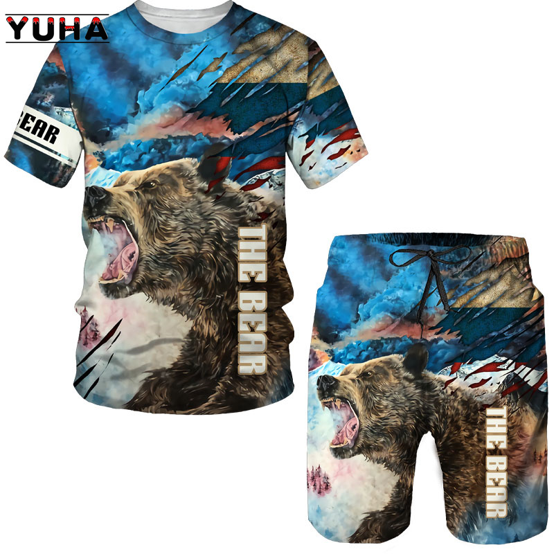 Summer  Bear 3D Printed Men's  - đánh giá và giá Summer Clothing For Women