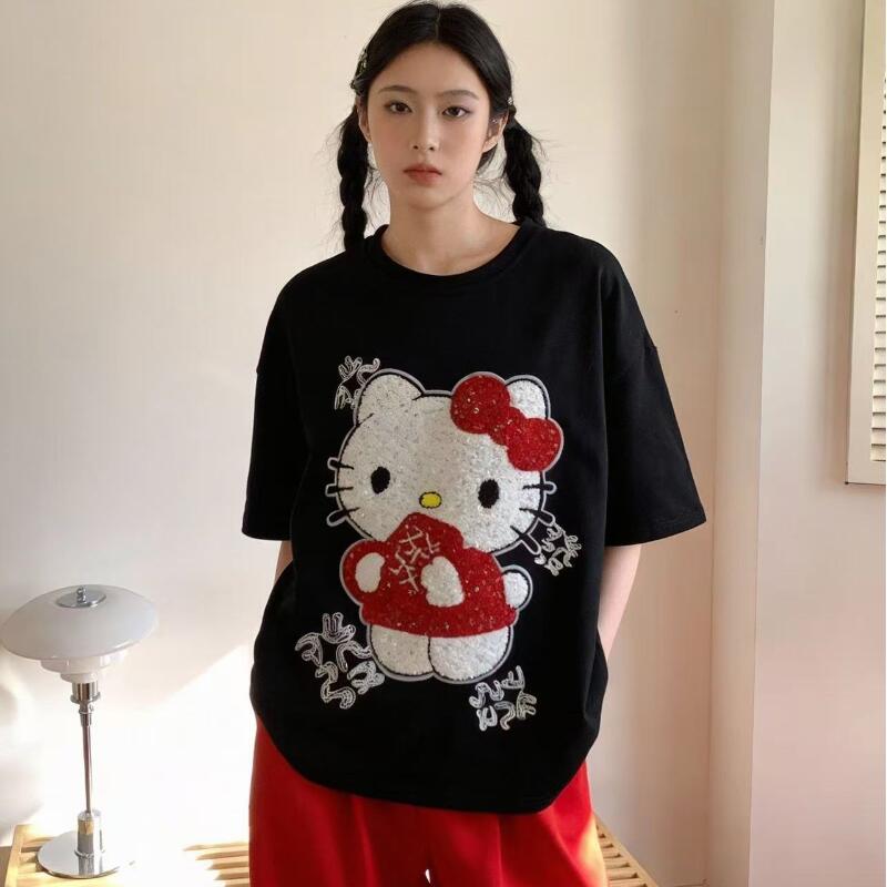 Cute Short-Sleeved Hello Kitty - đánh giá và giá Summer Clothing Petite