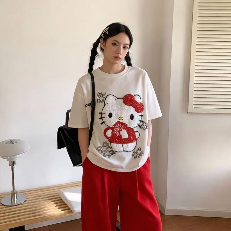 Cute Short-Sleeved Hello Kitty - đánh giá và giá Summer Clothing Petite