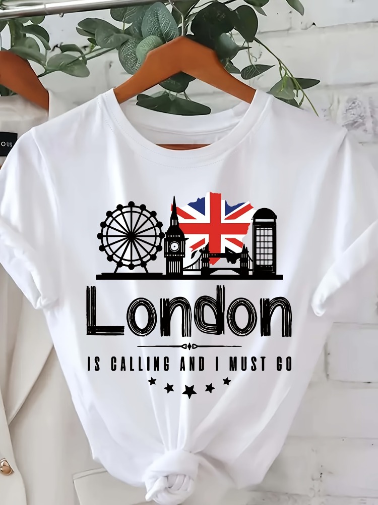 London Letter Print Women's T- - đánh giá và giá Summer Clothing London