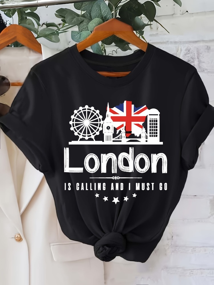 London Letter Print Women's T- - đánh giá và giá Summer Clothing London