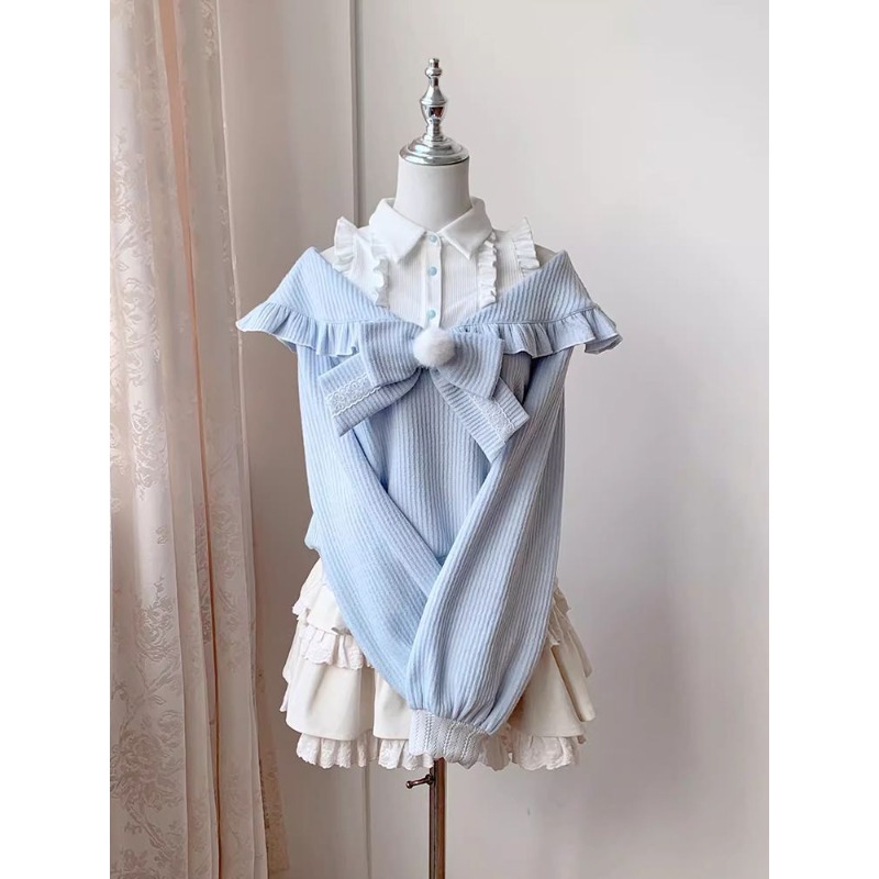 Kawaii Soft Girl Lolita 2 Piec - đánh giá và giá Off Shoulder Blouse
