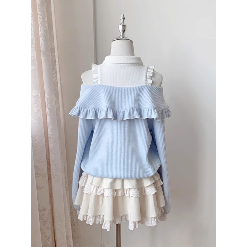 Kawaii Soft Girl Lolita 2 Piec - đánh giá và giá Off Shoulder Blouse