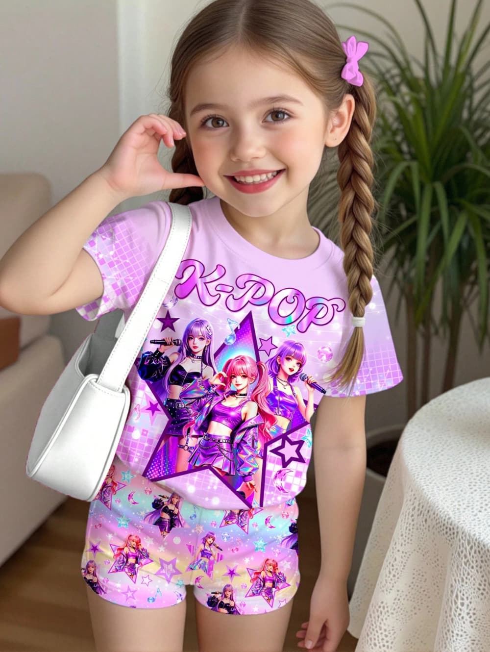 K-Pop Cartoon Graphic Girls T- - đánh giá và giá Summer Clothing List