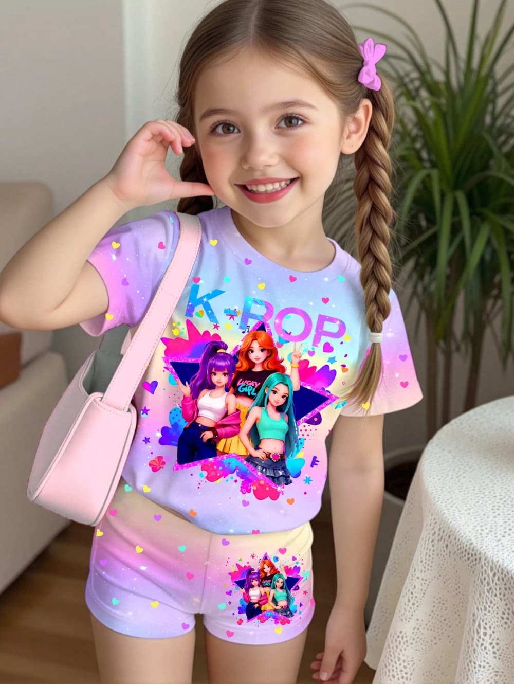 K-Pop Cartoon Graphic Girls T- - đánh giá và giá Summer Clothing List