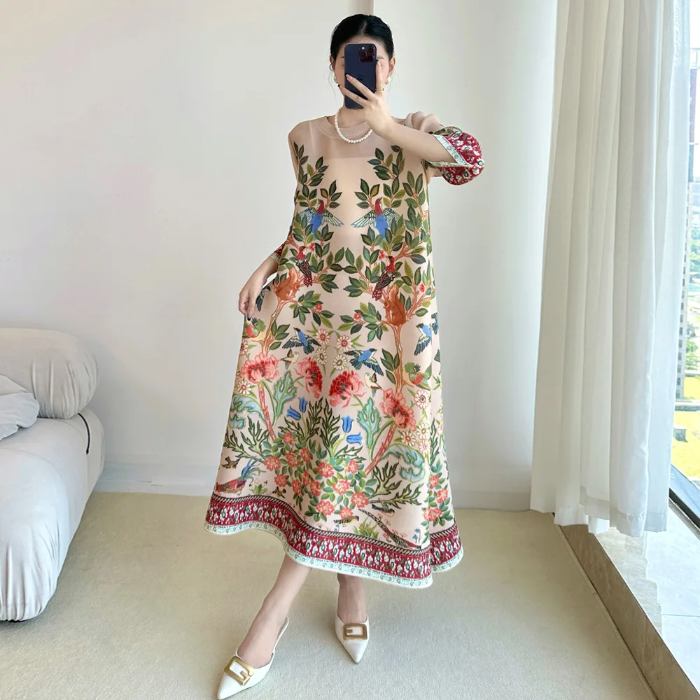 Miyake Vintage Print Dress Sev - đánh giá và giá Summer Clothing Essentials Women