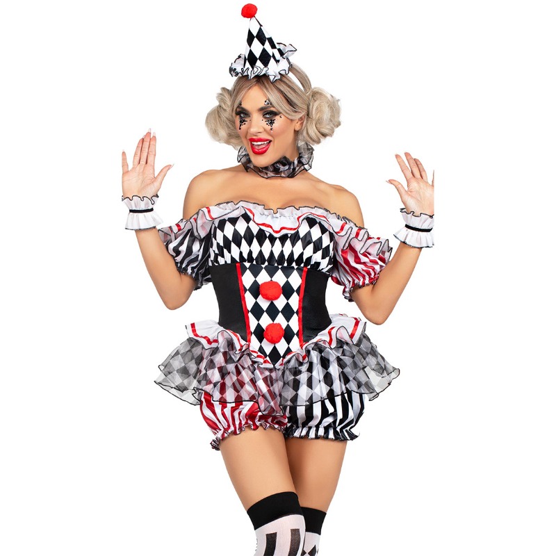 Women Clown Cosplay Costume Ci - đánh giá và giá Romper Playsuit Women